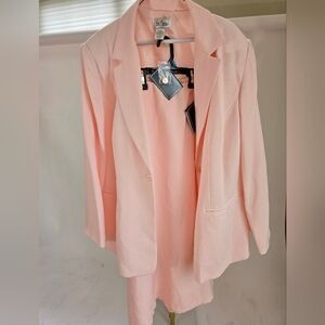 Bob Mackie Soft Pink Women's Blazer And Skirt Set 22W 24W NWT